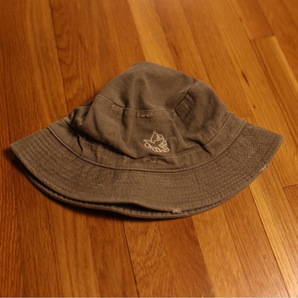 y2k Cobra Brand Olive Army Green Peace Dove Bucket Hat Distressed